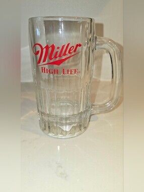 Vintage Miller High Life Heavy Glass Fluted Beer Mug Stein